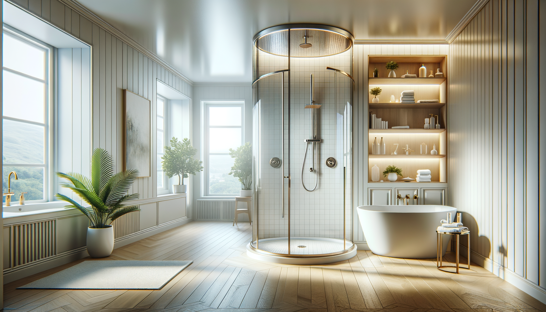 begehbare dusche mit wanne